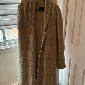 Long open knit cardigan